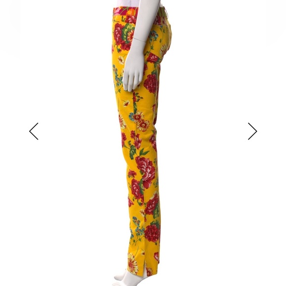 Vintage dolce skinny  Floral Yellow Pants - Picture 8 of 11